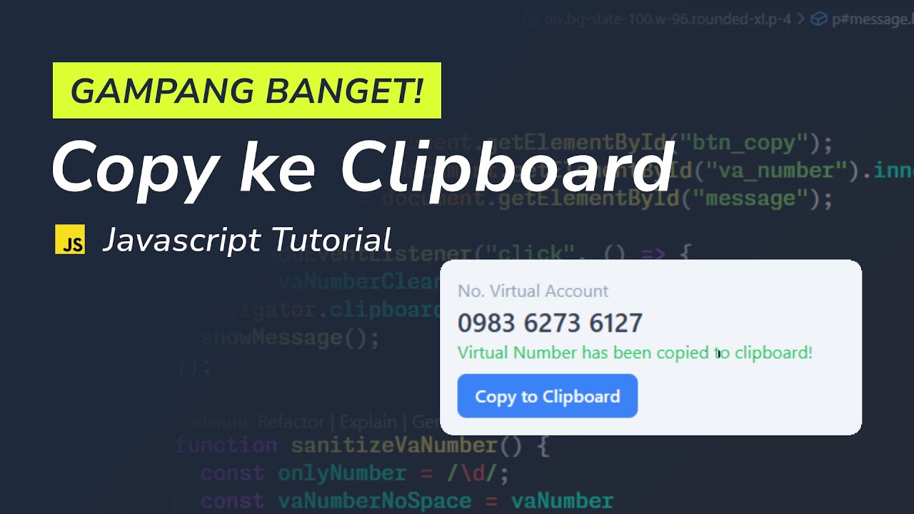 Copy ke Clipboard dengan Javascript. Gampang Banget.