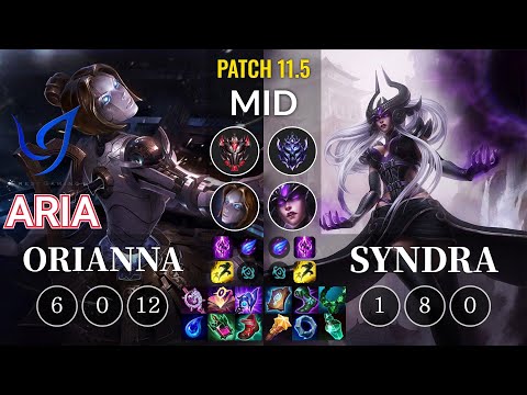 CGA Aria Orianna vs Syndra Mid - KR Patch 11.5