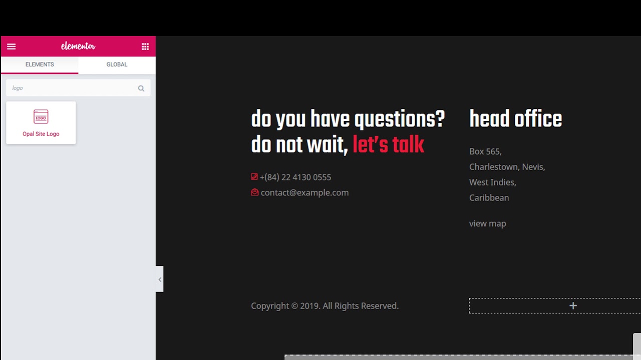 How to create Footer by Elementor