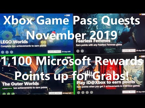 Xbox Game Pass Quests for November 2019 - 1,100 Microsoft Rewards Points up for Grabs. It's Better!
