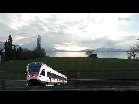 Zug Mitfahrt Luzern - Baar,  Zug Chollermüli - Zug Schutzengel, Train ride, Viagem de trem