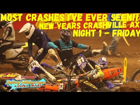 Most Crashes I’ve EVER Seen!! Crashville Arenacross New Years Night 1