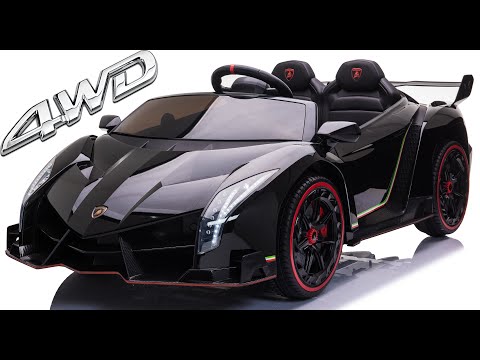 Licensed Black 2 Seater 4WD Lamborghini Veneno Roadster Ride on Car