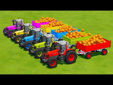 LOAD AND TRANSPORT BASKETBALLS WITH FENDT & VALTRA TRACTORS - Farming Simulator 22