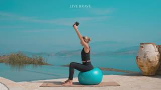33 mins Full Body Strength & Connecting the Pelvic Floor with Swiss Ball & Hand Weights