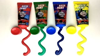 Thomas and Friends Toy Trains Bath Paint, James, Percy, Disney Cars Lightning Mcqueen, Learn Color