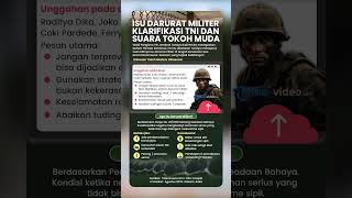 Isu Darurat Militer, Ini Klarifikasi TNI dan Suara Tokoh Muda dari Raditya Dika hingga Ferry Irwandi