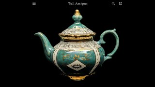 Mid-Century Demitasse Teapot (Turquoise Lusterware with Gilt Overlay) - 1950s Decorative Art 🧿⚜️✨