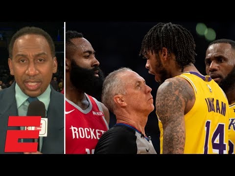 Stephen A. reacts to Lakers vs. Rockets fight during LeBron’s Staples Center debut | SportsCenter