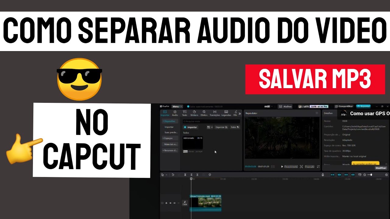 ✅(2024)Como separar audio do video e salvar em Mp3 no Capcut 😎