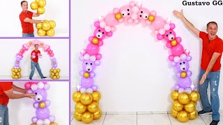 קשת דוב איך 🧸🎈 להכין ✨קישוט בלון קשת עם גוסטבו gg