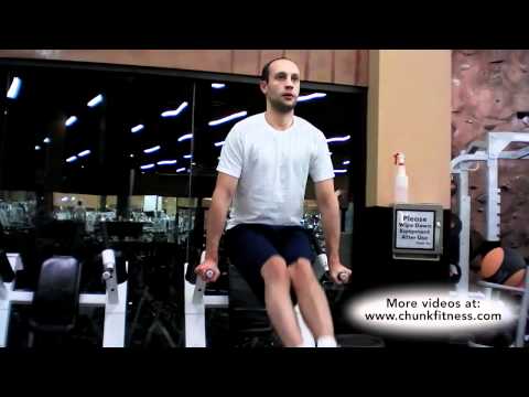 Suspended Leg Raises (Dip Machine)