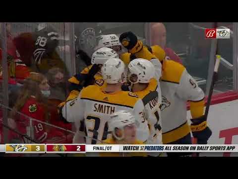 Nashville Predators Overtime win vs Chicago Blackhawks December 17th 2021