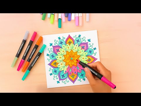 Comment colorier un mandala avec des twinmarkers : petite pause pleine de zénitude