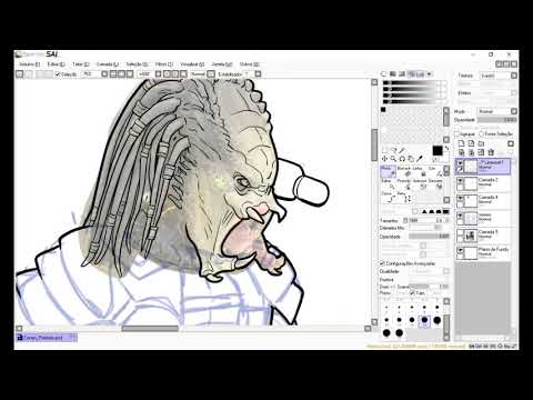 Speed Drawing - Predator vs. Conan - By Ton Marx