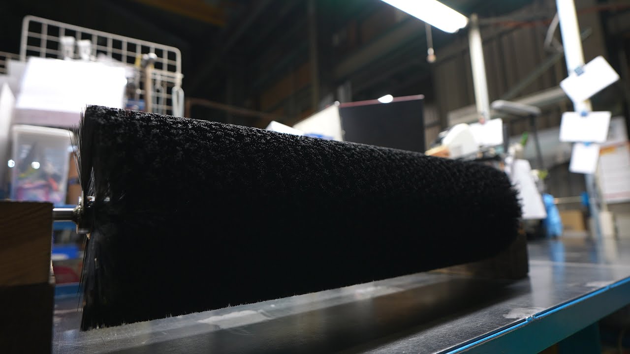 【ブラックブラシ】工業用ロールブラシの製造工程。日本のオーダーメイドブラシの作り方。ASMR　 職人技