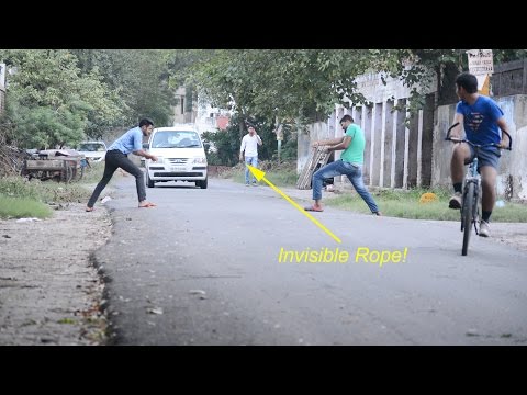 Funny man videos - Invisible Roap Prank