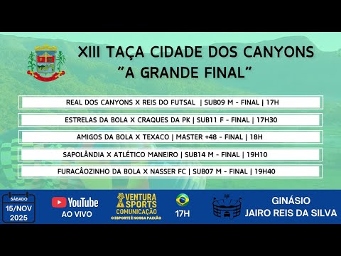 ⚽ A GRANDE FINAL 🏆 XIII TAÇA CIDADE DOS CANYONS 2025 | COM IMAGENS | 15/11/2025