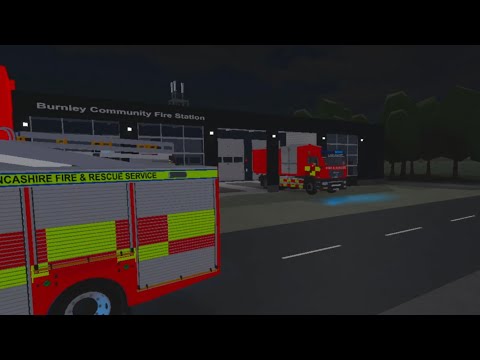 *Rare* Burnleys Pump and High Volume Pump (HVP) Turnout - Lancashire Fire & Rescue Roblox