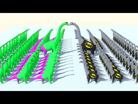 BATMAN VS HULK BRACHIOSAURUS DEATH FALL - Jurassic World Dominion ►Animal Revolt Battle Simulator