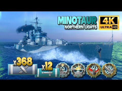 Nice active Minotaur game on map Northern Lights - World of Warships