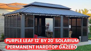 PURPLE LEAF 12x20 Gazebo Setup & Review | Durable Steel Roof Backyard Solarium