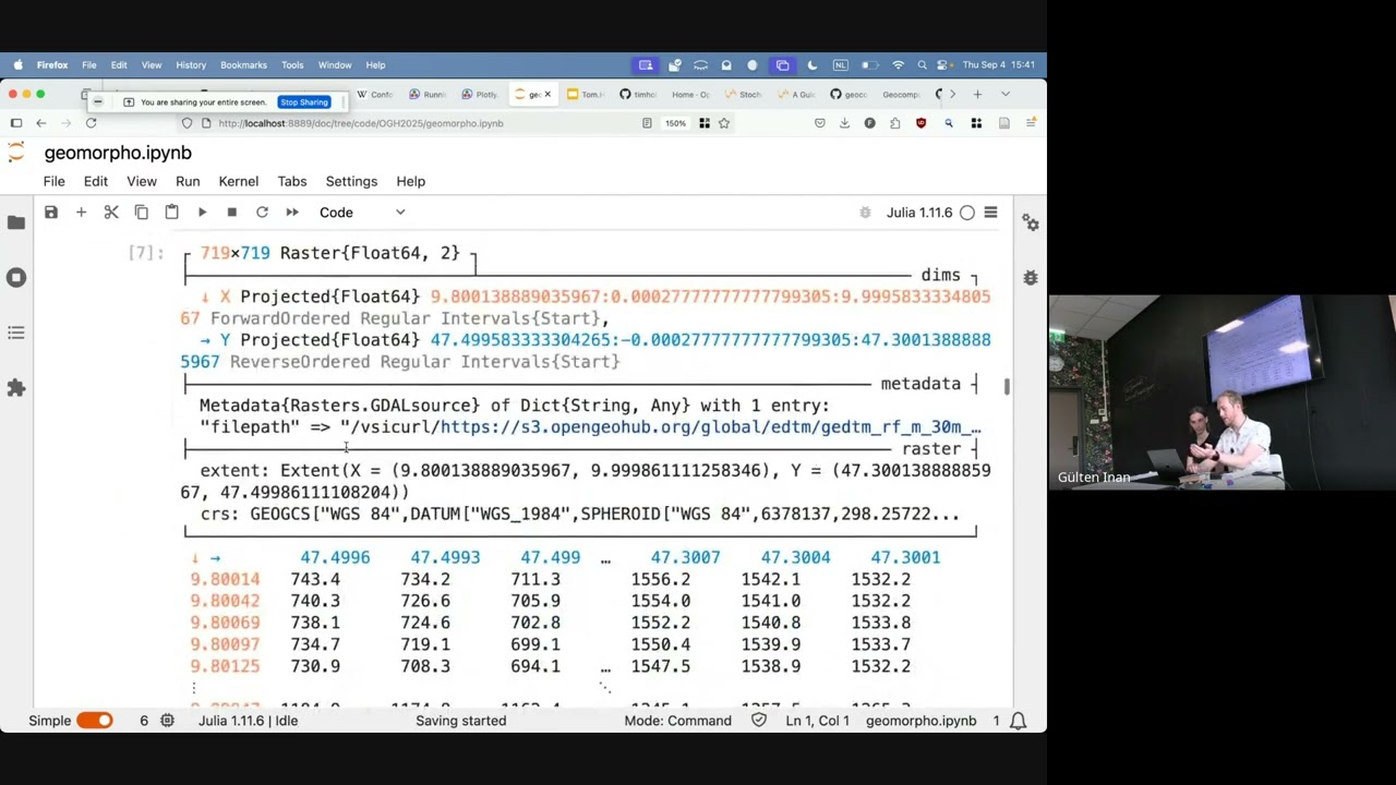 Maarten Pronk: Interactive geomorphometry in Julia and Less distorted analyses of EO data using DGGS