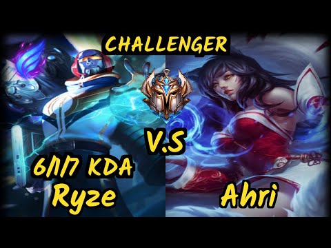 PNG Grevthar (RYZE) vs AHRI - 6/1/7 KDA MID CHALLENGER GAMEPLAY - BR