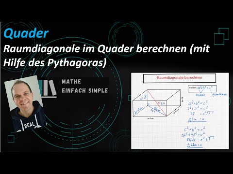 Raumdiagonale in einem Quader berechnen |  mathe einfach simple
