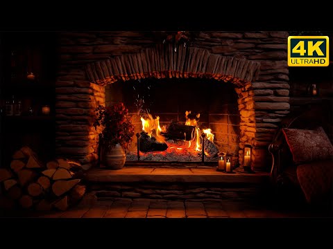 🔥 FIREPLACE Ultra HD 4K. Fireplace with Crackling Fire Sounds. Fireplace Burning. Fire Background