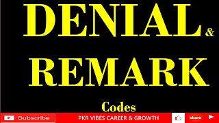 #DENIALCODE AND REMARK CODE IN MEDICAL BILLING #ushealthcare #REMARKCODES #CARC #RARC #denialcodes