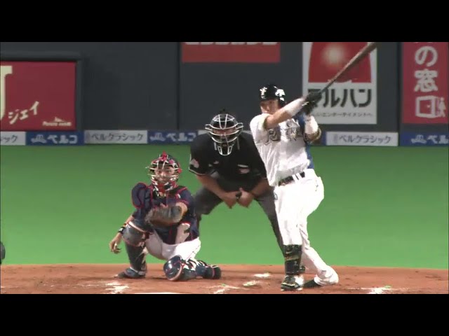 3回裏 さすが得点圏打率リーグNo.1!! ファイターズ・大引 勝ち越しタイムリーヒット!! 2014/6/14 F-S