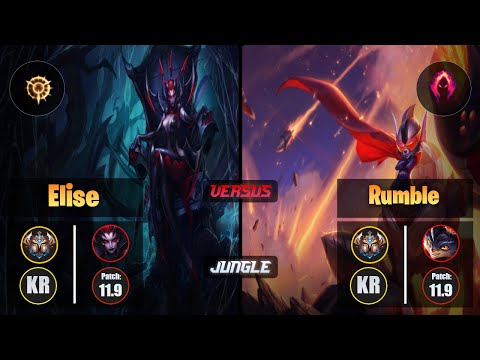 Challenger ELISE [Press the Attack] (Jungle) VS  RUMBLE - Challenger KR Patch 11.9