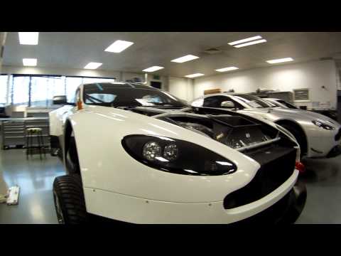 the aston martin race car being built at prodrive,almost got left behind