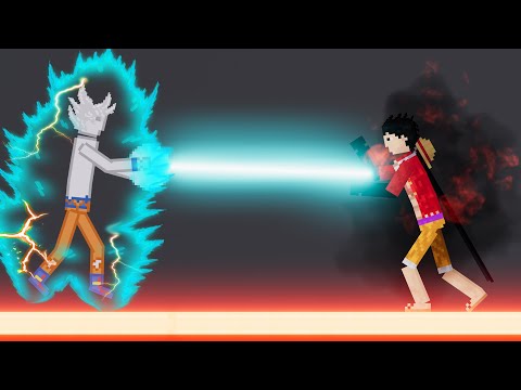 Goku MUI vs Luffy Ryuo Haki Fighting - People Playground 1.22.3