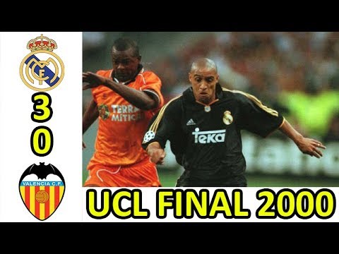 Real Madrid vs Valencia 3 - 0 Champions League Final 2000 Highlights