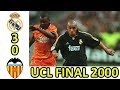 Real Madrid vs Valencia 3 - 0 Champions League Final 2000 Highlights