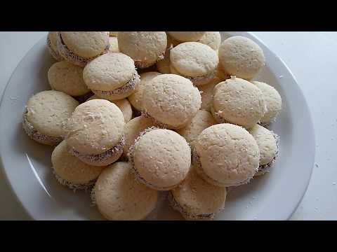 Alfajores cookies with filling. Famous Argentine recipe.