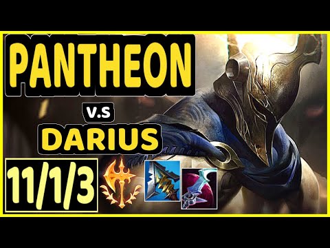 PANTHEON vs DARIUS - 11/1/3 KDA TOP GAMEPLAY - EUW Ranked MASTER