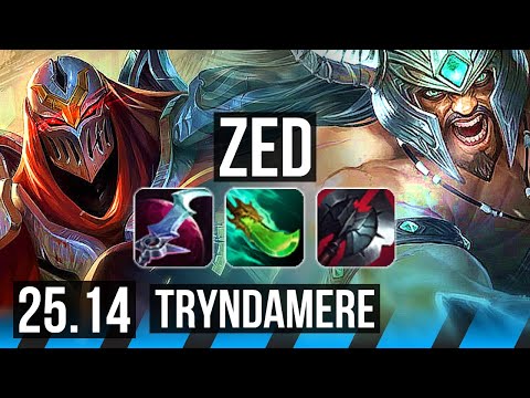 ZED vs TRYNDAMERE (MID) | 7 solo kills, Legendary | JP Challenger | 25.14