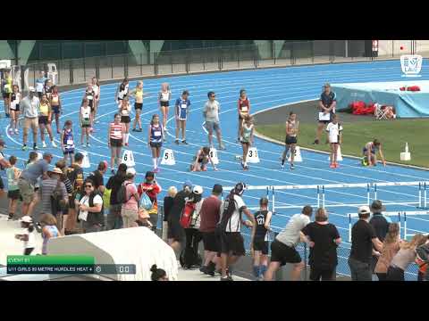 U11 Girls 80m Hurdles Heat 4: 2021 State Combined Events Championships // LAVicTV