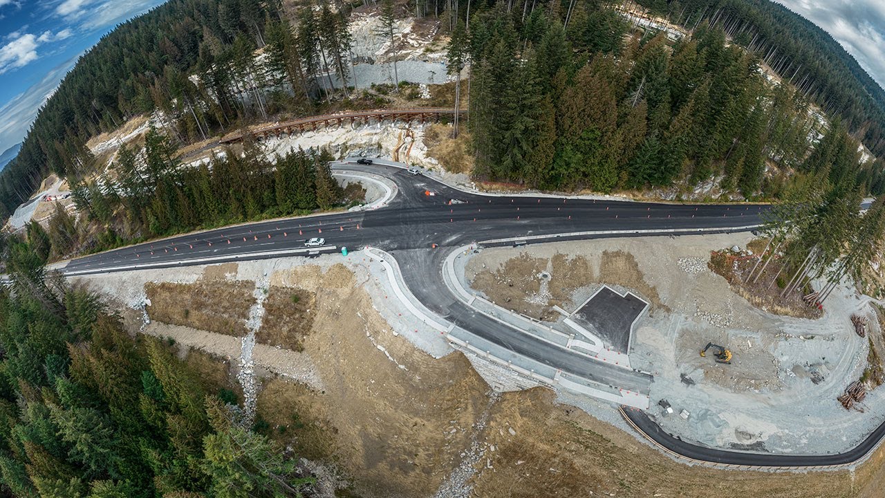 BEFORE and AFTER:  Cypress Bowl Road Earthworks and Site Servicing in West Vancouver
