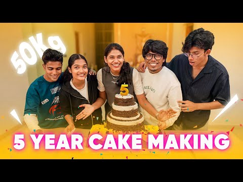 5 Year Celebration 😍 50kg Cake Making🎂
