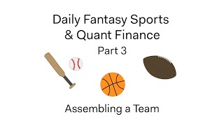 this final lineup would Not be allowed to enter in Draftkings.（00:06:27 - 00:08:52） - Creating a Daily Fantasy Sports Algorithm Using Quantitative Finance, Pt. 3: Assembling a Team