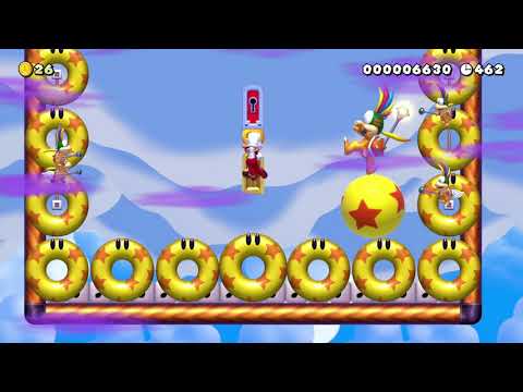 3-Airship: Lemmy's bouncing ship by FoxThor05 🍄 Super Mario Maker 2 😶 No Commentary　#acx
