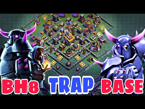 Builder Hall 8 Trap Base 2018 | Best Anti 2 Star Bh8 Base Layout w/PROOF | Clash of Clans Video
