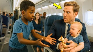 O BEBÊ DO BILIONÁRIO CHORAVA SEM PARAR NO AVIÃO — ATÉ QUE UM POBRE GAROTO NEGRO FEZ O IMPENSÁVEL