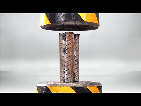 Super giant steel bar vs 500 ton hydraulic press