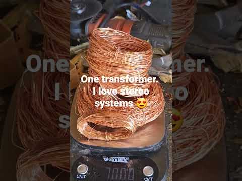 Big copper from one transformer from a stereo stacking system #scrapping #copper #cobre #scraplife