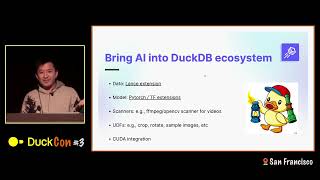 Bringing AI to DuckDB with Lance columnar format for multi-modal AI – DuckCon #3 (San Francisco)